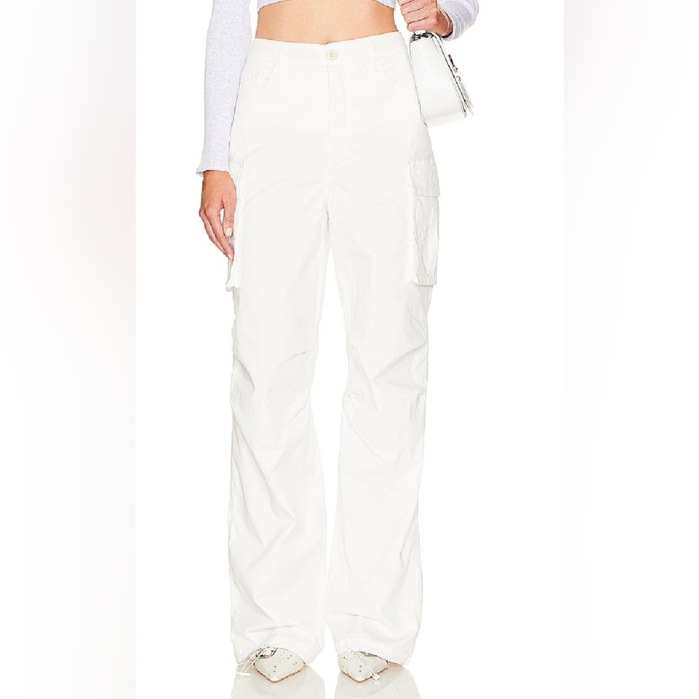 Good American Cloud White Cargo Pants